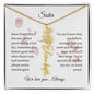 Personalized- Sister Birth Flower Name Necklace