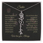 Personalized- Sister Birth Flower Name Necklace