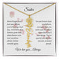 Personalized- Sister Birth Flower Name Necklace