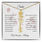 Personalized- Sister Birth Flower Name Necklace