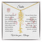 Personalized- Sister Birth Flower Name Necklace