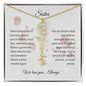 Personalized- Sister Birth Flower Name Necklace