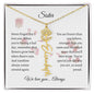 Personalized- Sister Birth Flower Name Necklace