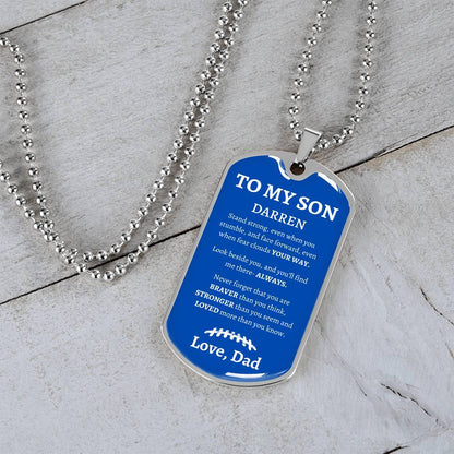 Personalized- To My Son Dog Tag