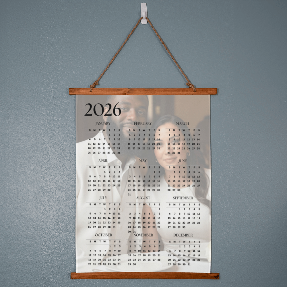 Personalized Calendar Wall Tapestry (Portrait)